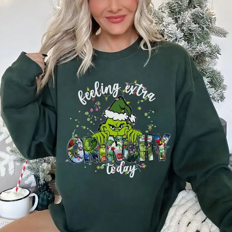 Feeling Extra Today Shirt, Feeling Extra Today Sweatshirt ,Merry Christmas Shirt , Retro Christmas Shirt , Green Guy Hoodie