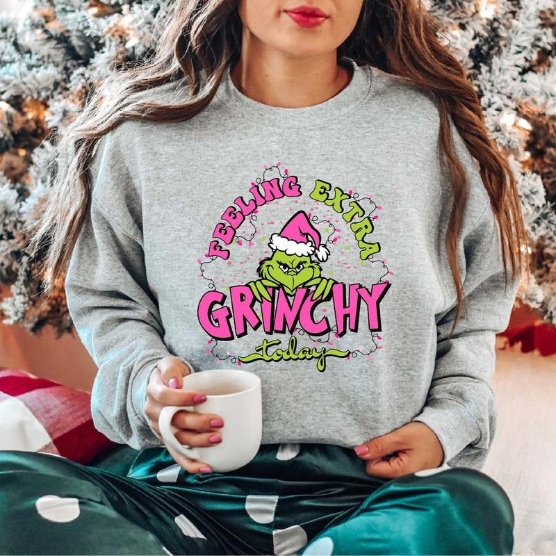 Feeling Extra Today Sweatshirt, Trendy Christmas Hoodie, Christmas Light Gift Sweater, Funny Winter Holiday Long Sleeve,...