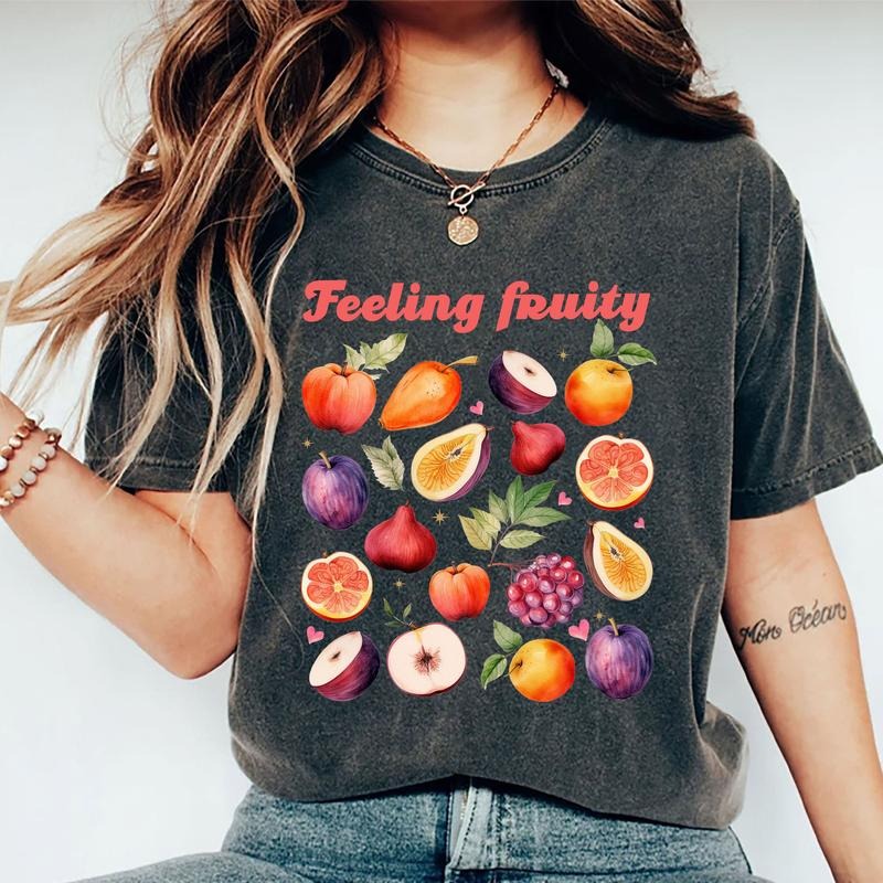 Feeling Fruity Shirt, Pride Month Graphic Printed Tee, Fruity Unhinged Shirt, Gay Pride T-shirt, Fruit Retro Tee, Fruit...