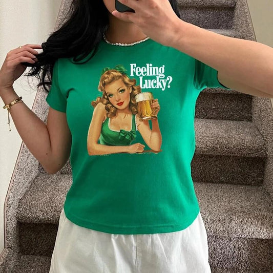 Feeling Lucky Baby Tee, St Patrick's Day Baby Tee, Irish Day Drinking Baby Tee, Paddys Day T-Shirt Hoodie, Sweatshirt