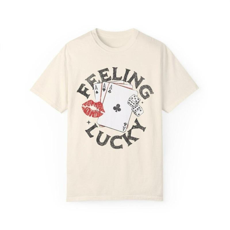 Feeling Lucky Western t-shirt, Women Graphic Shirt, Aesthetic Country Concert Tee, Cowgirl Shirt Hoodie, Sweatshirt