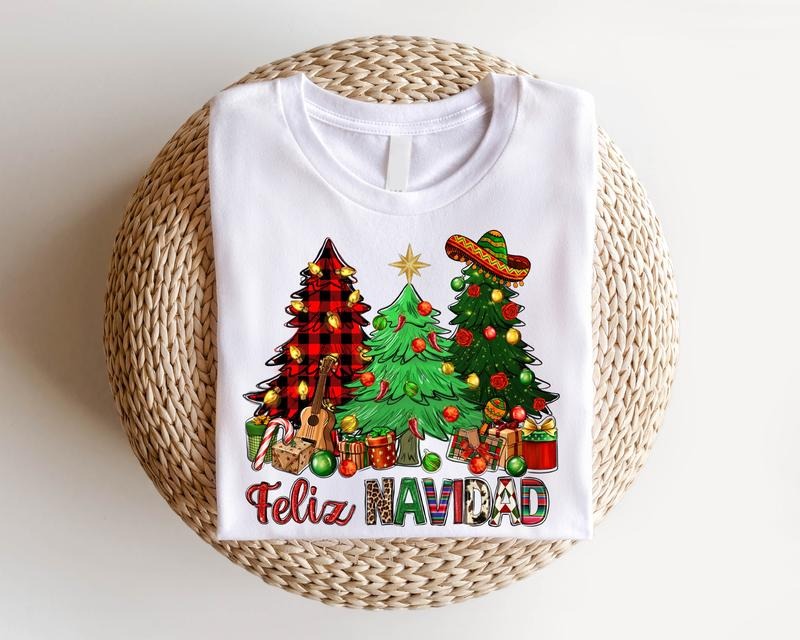Feliz Navidad Shirt, Spanish Family Matching Christmas Tee, Mexican Christmas T-Shirt, Spanish Merry Christmas Gift Tee,...