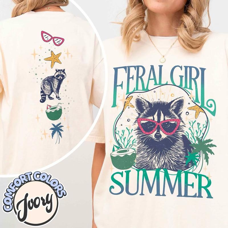 Feral Girl Summer Raccoon Shirt, Funny Meme Raccoon Sweatshirt, Feral Summer Shirt, Cowgirl Shirt, Western TShirt, Rodeo...