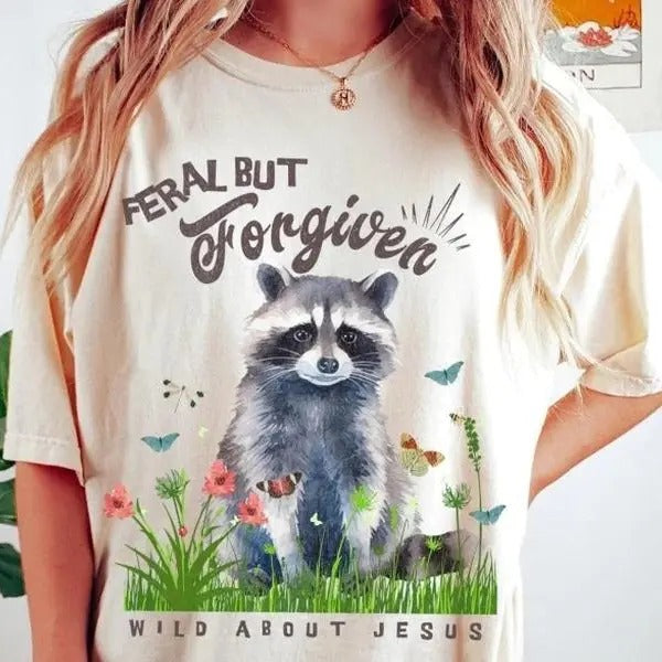 Feral Raccoon Christian DTF Transfers - THIS IS NOT A SHIRT Hoodie, Sweatshirt | WearSparks.com