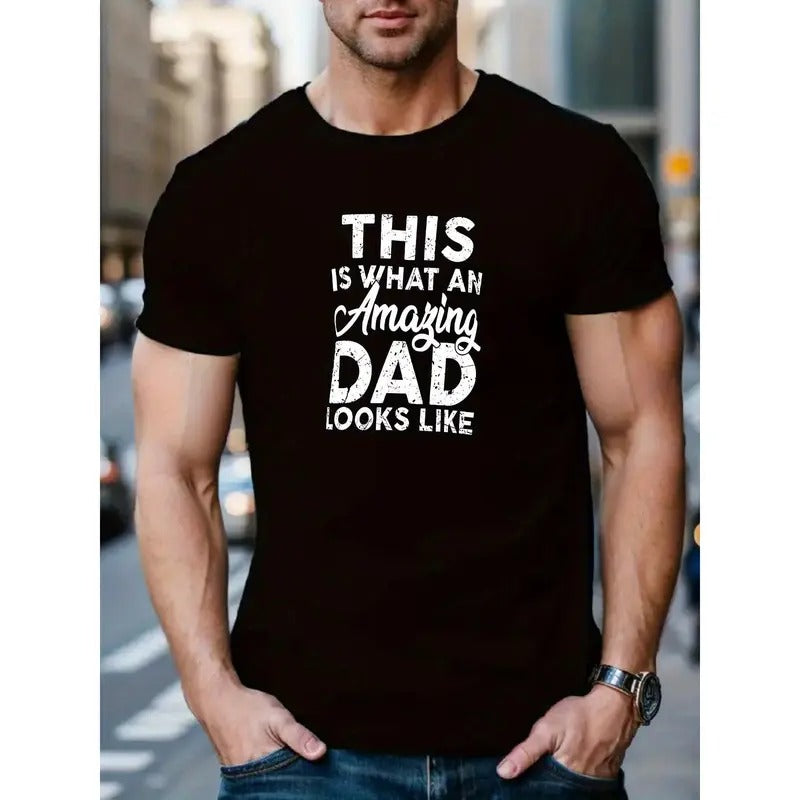 Festive Letter Print Men's Casual Short Sleeve T-Shirt MADE IN USA Hoodie, Sweatshirt | WearSparks.com