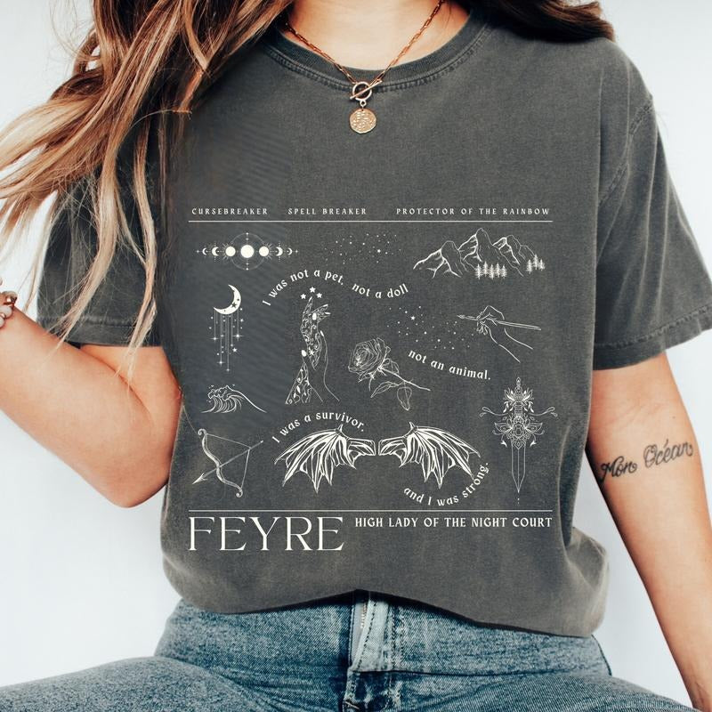 Feyre Shirt ACOTAR T-Shirt  ACOTAR Shirt Rhysand Feyre SJM Merch Booktok Merch Sarah J Maas Merch Velaris Sweatshirt Bat...