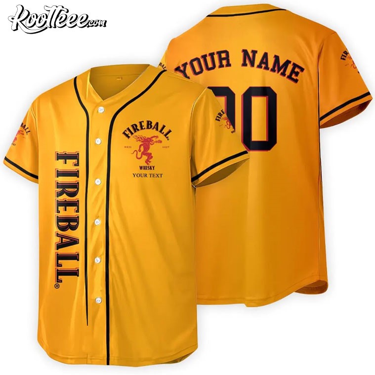 Fireball Whisky Personalized Name Baseball Jersey