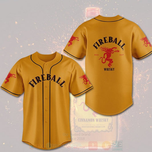 FASHION Fireball Whiskey Baseball Jerseys Botton Shirt