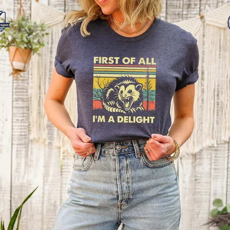 First Of All I'm A Delight Shirt, Cute Sarcastic Sweatshirt, Sarcastic Self Love Hoodie | WearSparks.com