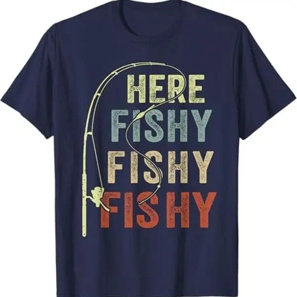Fishing-Shirt Here-Fishy Graphic Funny T-Shirt Hoodie, Sweatshirt | WearSparks.com
