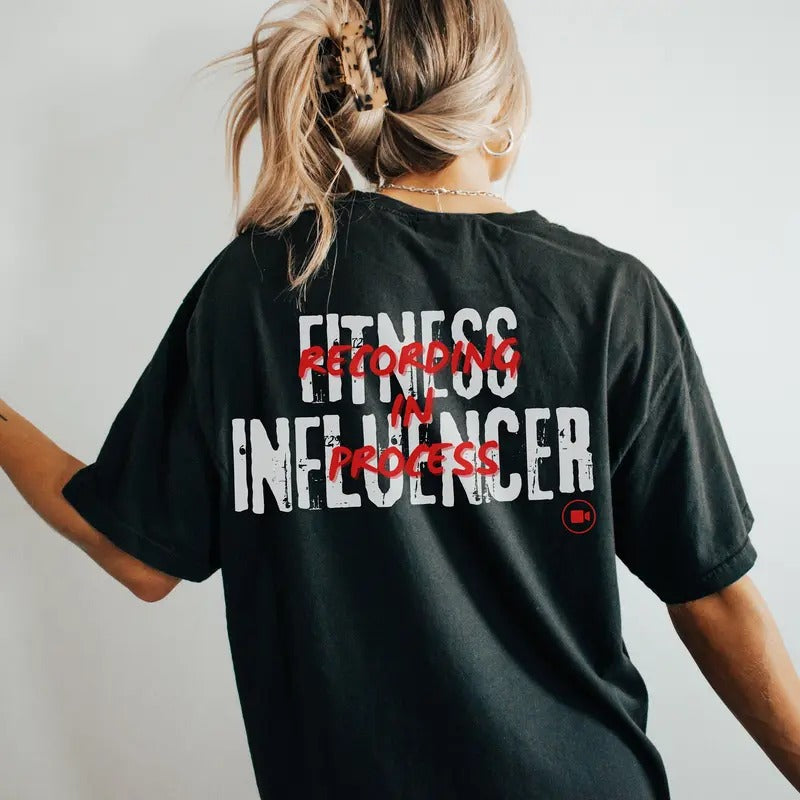 Fitness Influencer Funny Text Oversized Gym Pump Cover For Weightlifting Gym Shirt For Influencer Workout Cardio Summer...