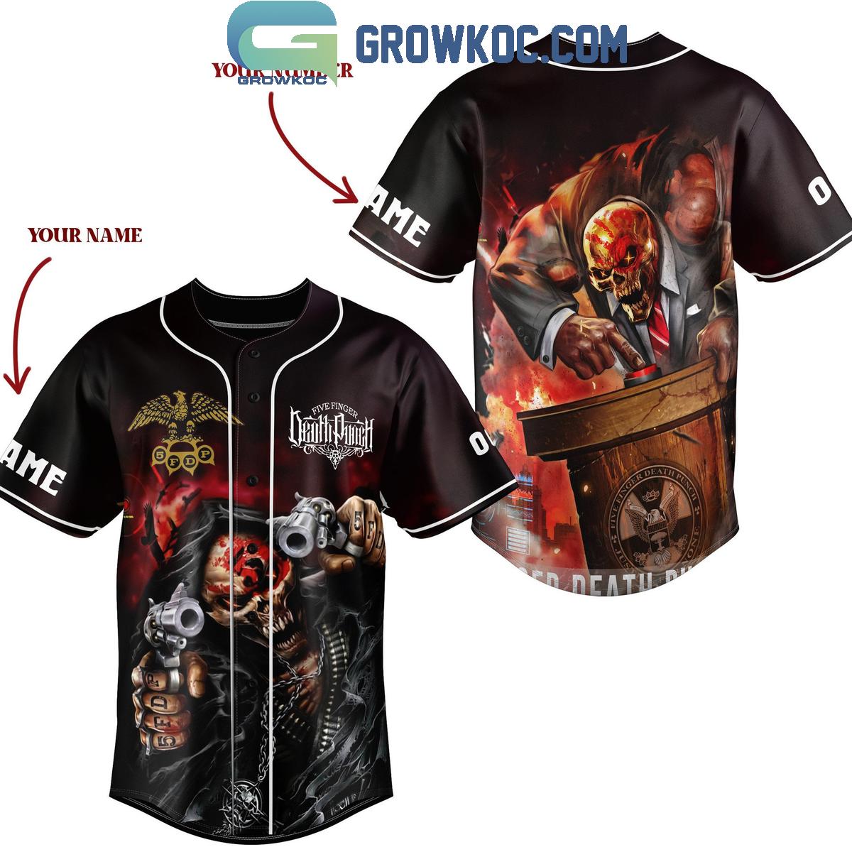 Five Finger Death Punch Blue On Black Personalized Baseball Jersey