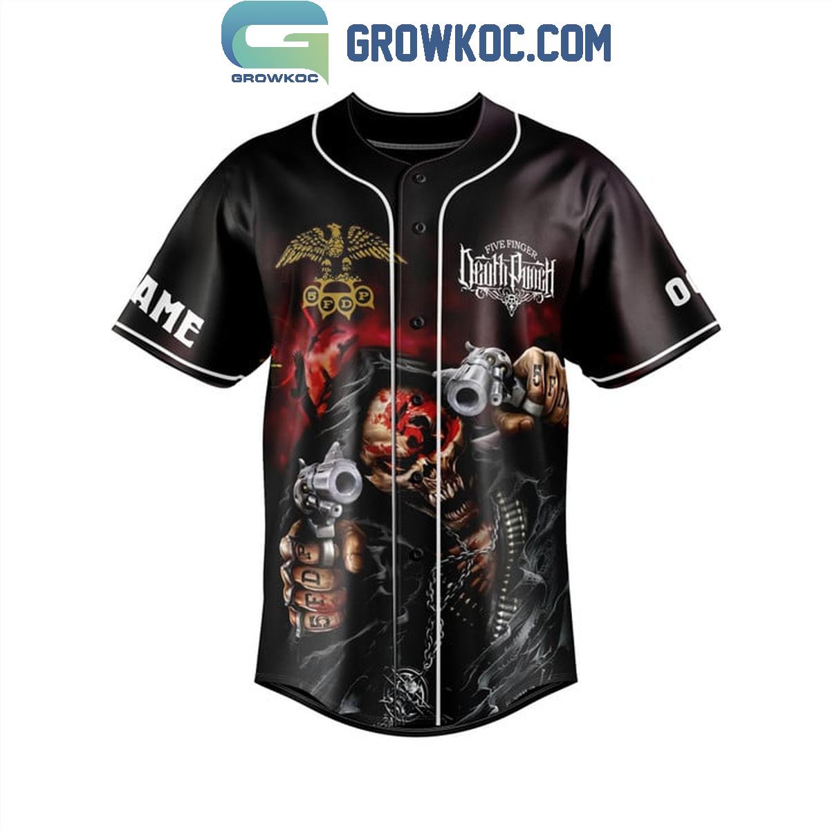 Five Finger Death Punch Blue On Black Personalized Baseball Jersey