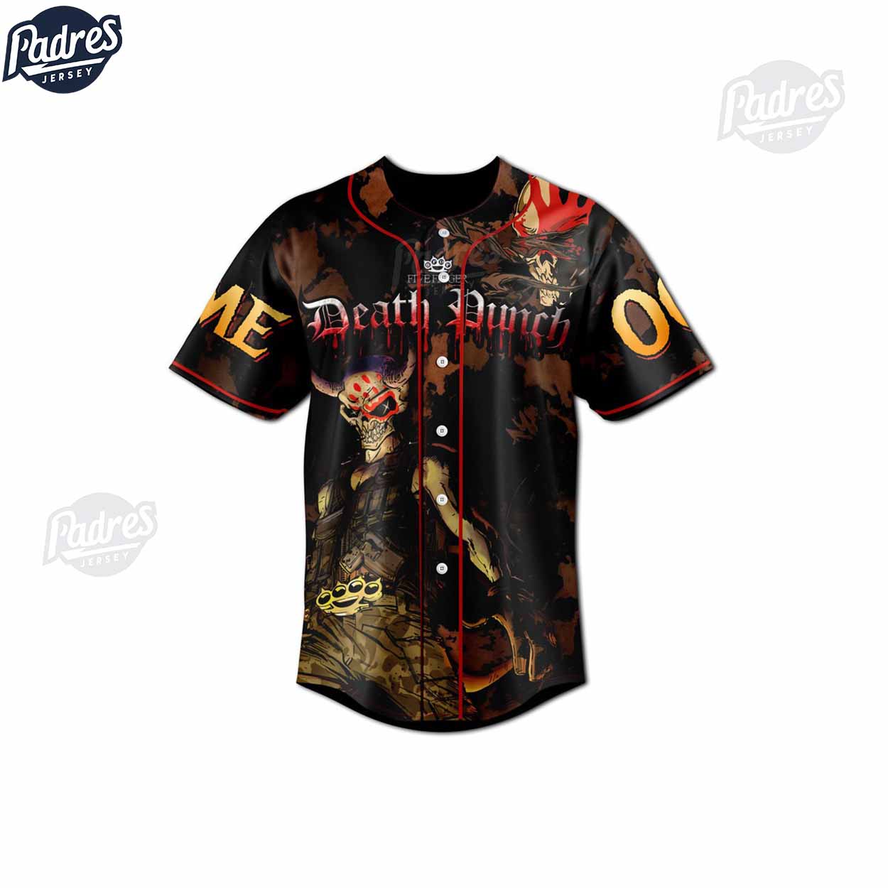 Custom Five Finger Death Punch Halloween Baseball Jersey - Padres Jersey Oasis: Elevate Your Baseball Style... (Image 2)