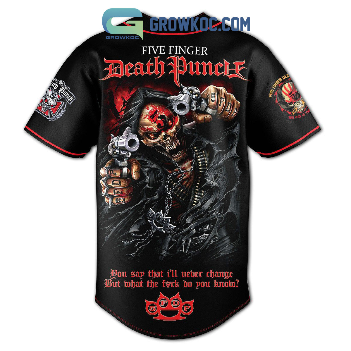 Five Finger Death Punch Skull 5FDP Personalized Baseball Jersey
