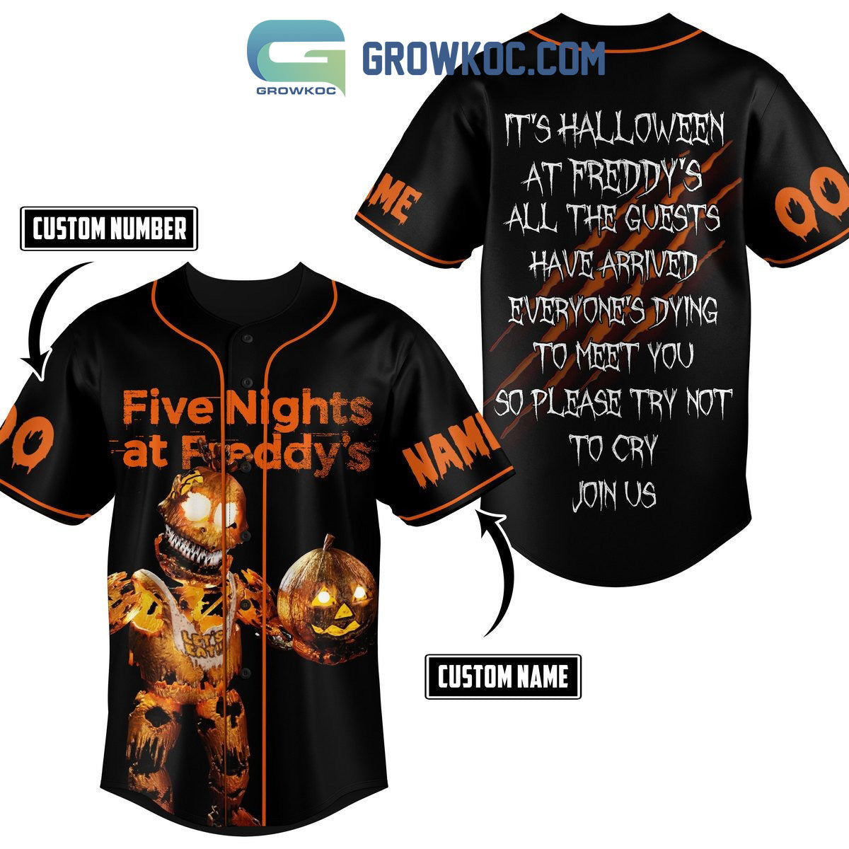 Five Night At Freddy’s It’s Halloween Personalized Baseball Jersey