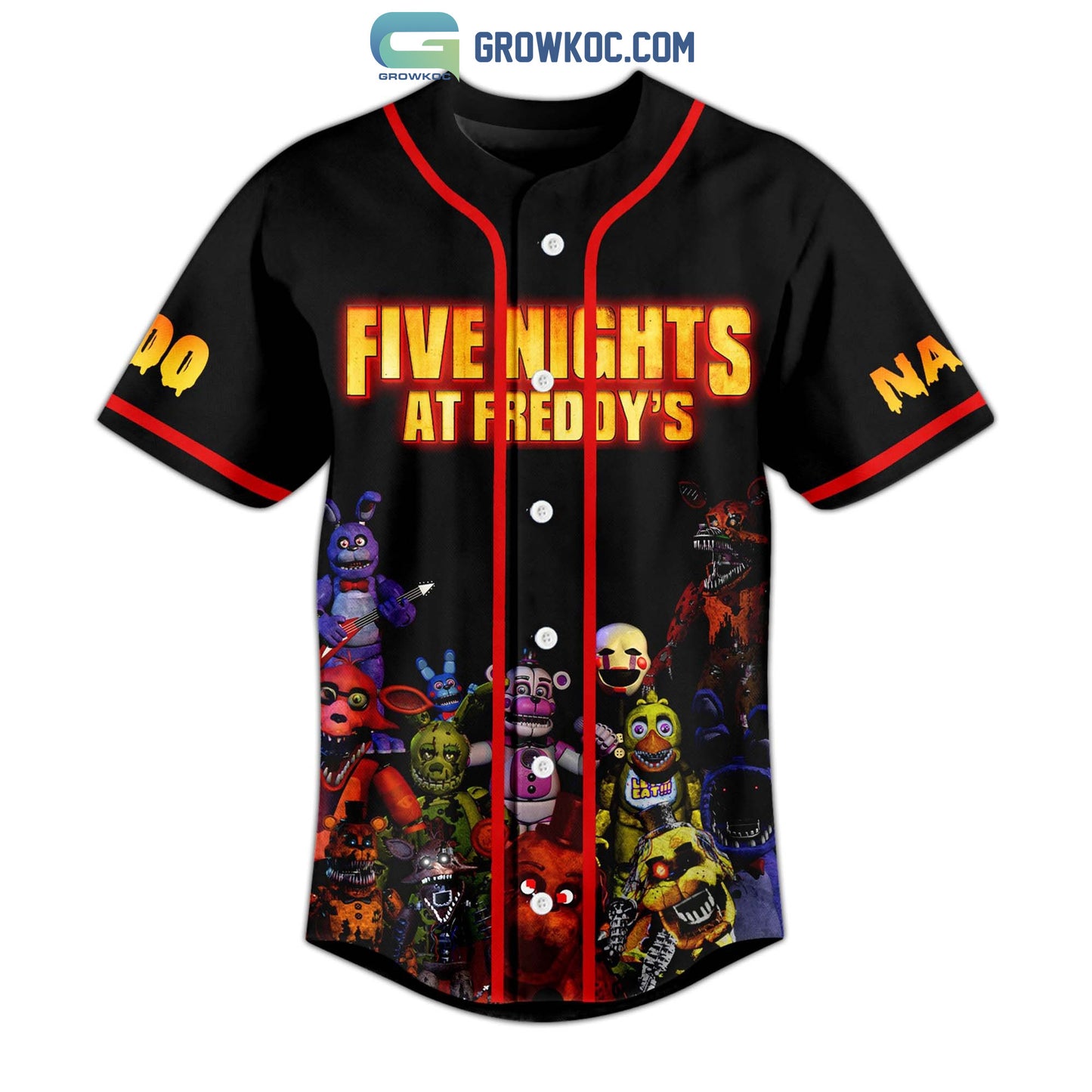 Five Nights At Freddy’s Personalized Baseball Jersey