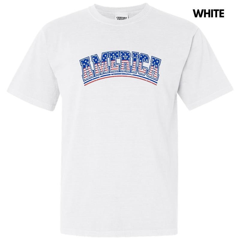 Flag America Puff Comfort Colors T-Shirt Hoodie, Sweatshirt | WearSparks.com