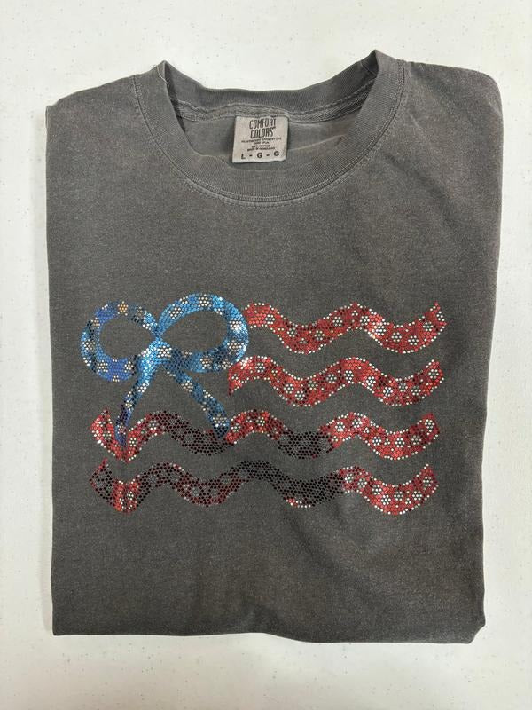 Flag Coquette Spangled Comfort Colors T-Shirt Hoodie, Sweatshirt | WearSparks.com