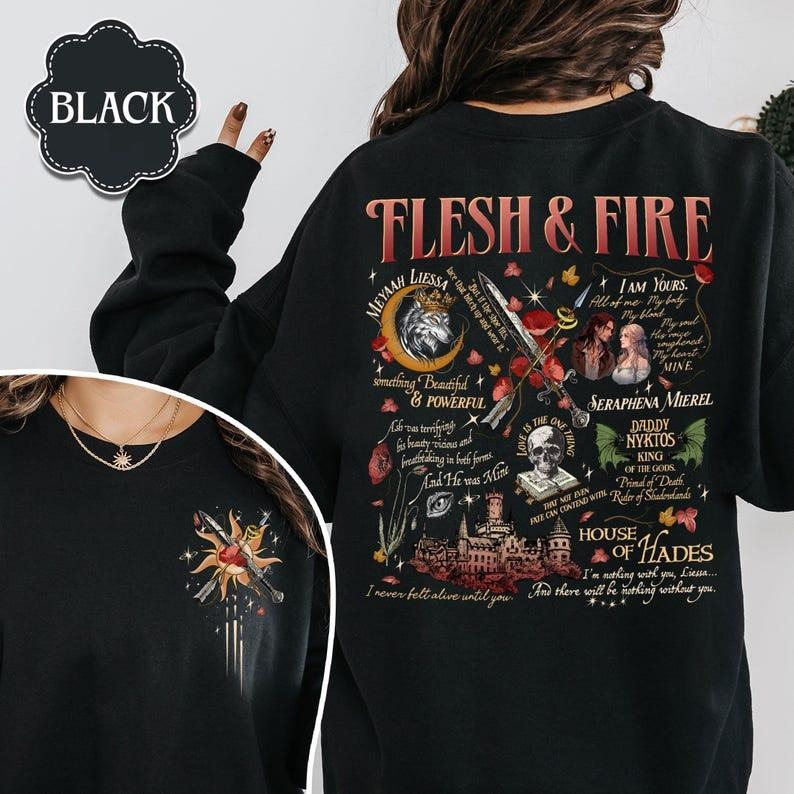 Flesh and Fire Sweatshirt, We Will Rise Shirt, Bookish Shirt, From Blood and Ash Merch, Gift for Readers, Poppy and...