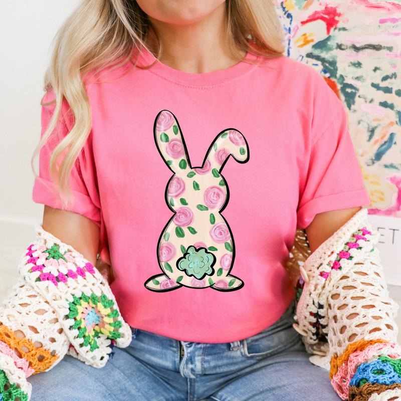 Floral Bunny DTF Transfers - THIS IS NOT A SHIRT Hoodie, Sweatshirt | WearSparks.com
