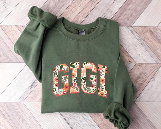 Floral Gigi Sweatshirt, Cute Nana Sweatshirt, Mother's Day Gift, Mommy Shirt, New Mom Gift, Gift for Mother, Gigi Shirt...