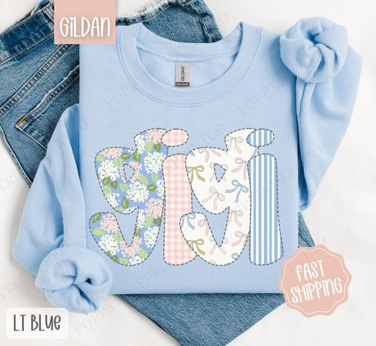 Floral Gigi Sweatshirt, Cute Spring Grandma Sweater, Coquette Gigi Crewneck T-Shirts, Hoodie | WearSparks.com