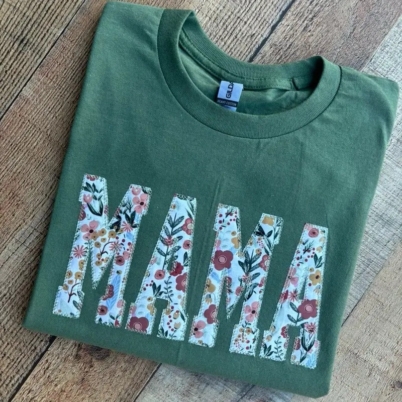 Floral Mama Appliqué Tee Hoodie, Sweatshirt | WearSparks.com