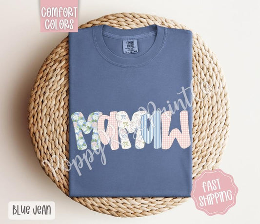 Floral Mamaw Comfort Colors Shirt, Cute Spring Grandma Tshirt, Coquette Flower Tee, Gift for Her Hoodie, Sweatshirt