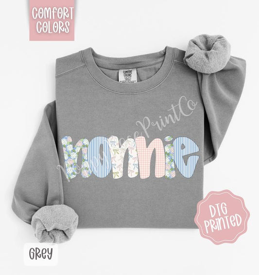 Floral Nonnie Comfort Colors Sweatshirt, Cute Grandma Sweater, Coquette Crewneck T-Shirts, Hoodie | WearSparks.com