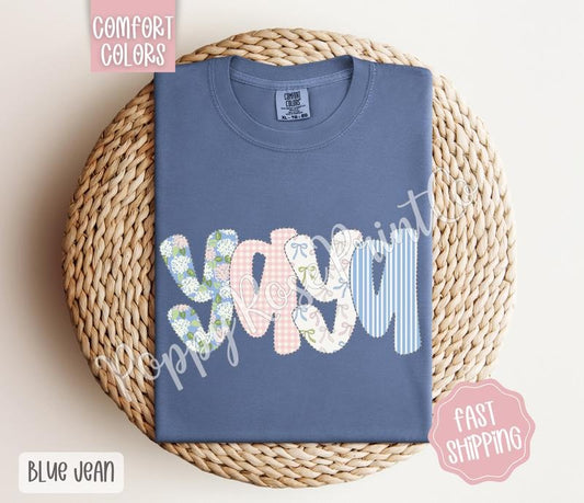 Floral Yaya Comfort Colors Shirt, Cute Spring Grandma Tshirt, Coquette Flower Tee, Mother's Day Gift Hoodie, Sweatshirt