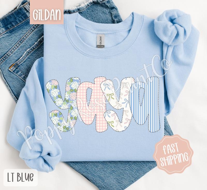 Floral Yaya Sweatshirt, Cute Spring Grandma Sweater, Coquette Flower Crewneck, Mother's Day, Gift for Her T-Shirts, Hoodie