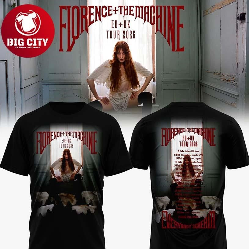 Florence and the Machine EU &amp; UK Tour 2026 Two Sided Shirt