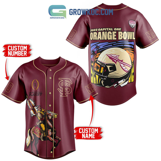 Florida State Seminoles 2023 Capital One Orange Bowl Personalized Baseball Jersey