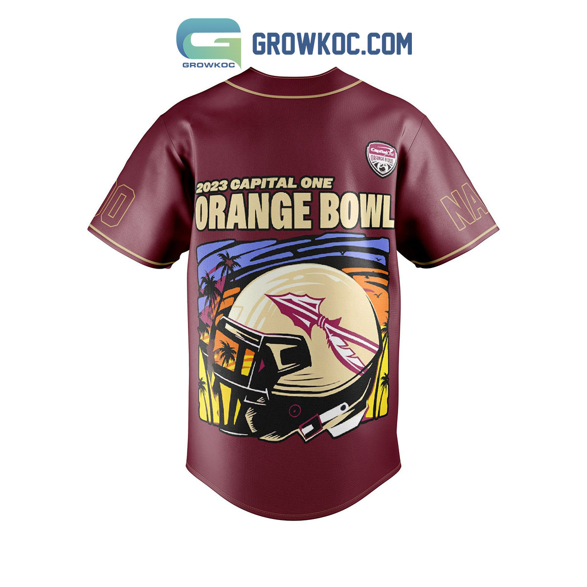 Florida State Seminoles 2023 Capital One Orange Bowl Personalized Baseball Jersey