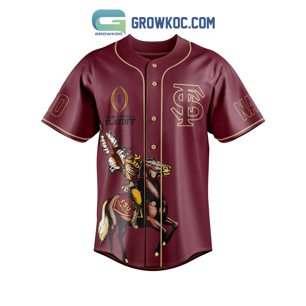 Florida State Seminoles 2023 Capital One Orange Bowl Personalized Baseball Jersey