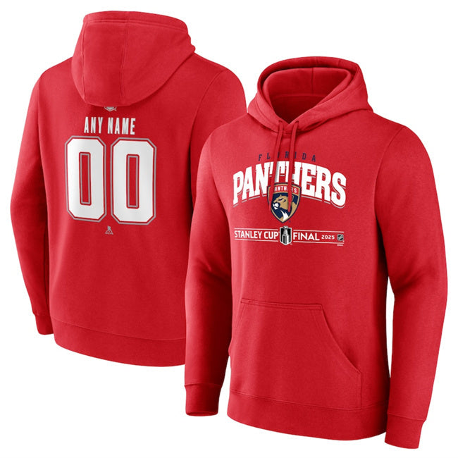 Florida Panthers Red 2025 Stanley Cup Final Custom Pullover Hoodie