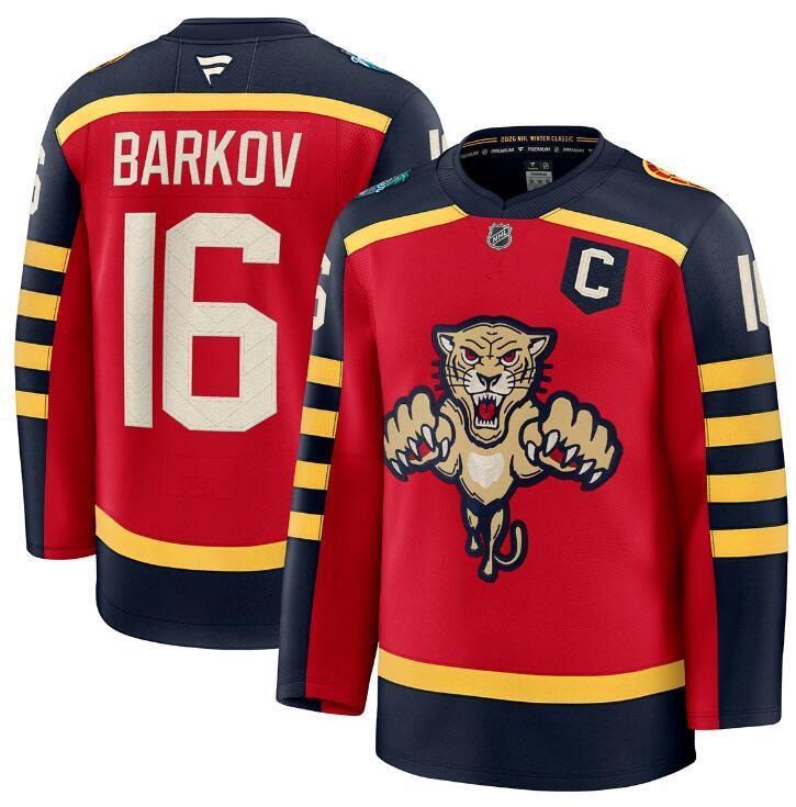Florida Panthers #16 Aleksander Barkov Red 2026 With C Patch Winter Classic