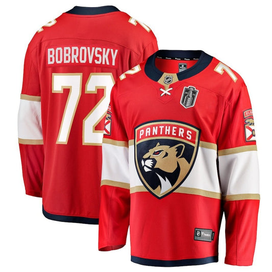 Florida Panthers #72 Sergei Bobrovsky 2025 Stanley Cup Final Home Breakaway Player Jersey - Red