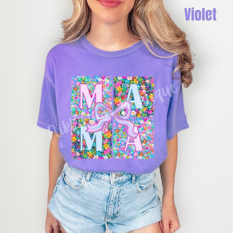 Flower Block Mama Comfort Colors T-Shirt 'NLB' Hoodie, Sweatshirt | WearSparks.com