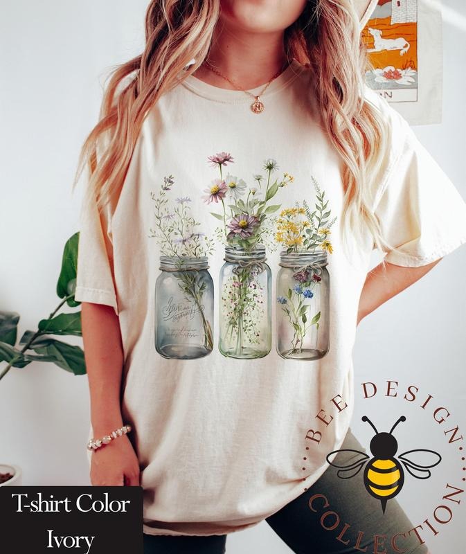 Flower Shirt | Spring Shirt | T-Shirt | Boho Wildflowers Floral Nature Shirt | Best Friend Gift | Botanical Shirt...