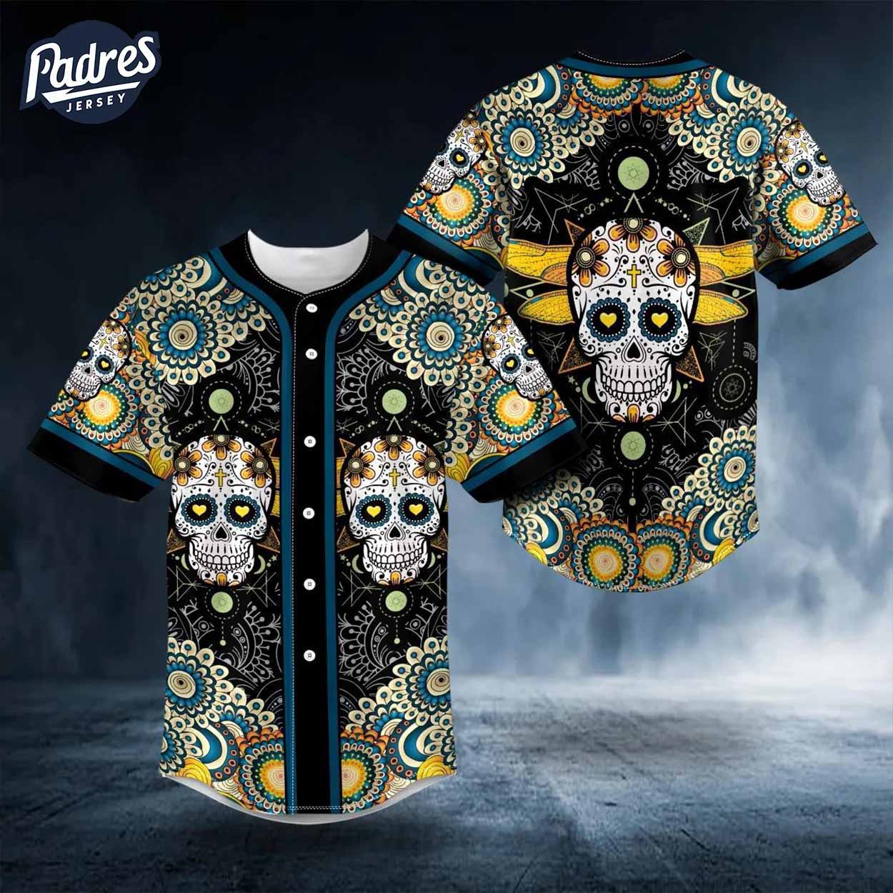 Flowers Baseball Jersey Sugar Skull Designs - Padres Jersey Oasis: Elevate Your Baseball Style Game T-Shirts, Hoodie,...