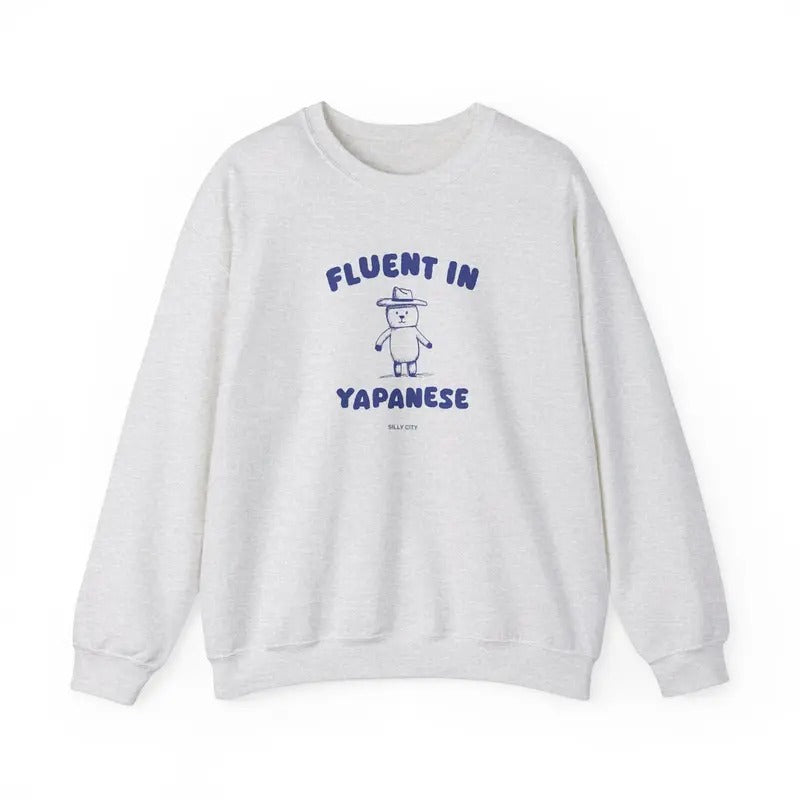 Fluent In Yapanese -Unisex Sweater Cotton Menswear T-Shirts, Hoodie, Sweatshirt | WearSparks.com