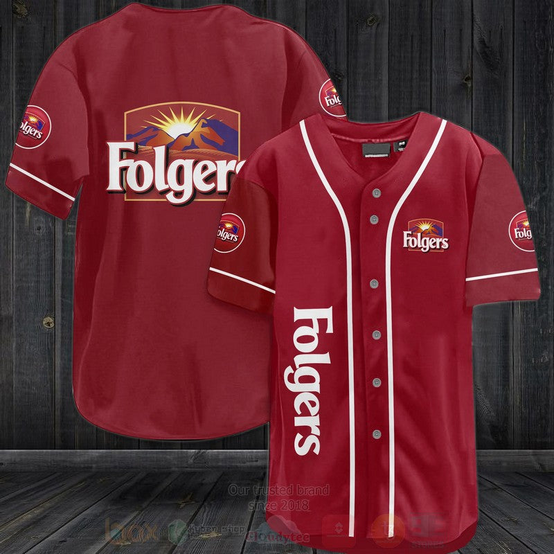 FASHION Folgers Baseball Jerseys Botton Shirt