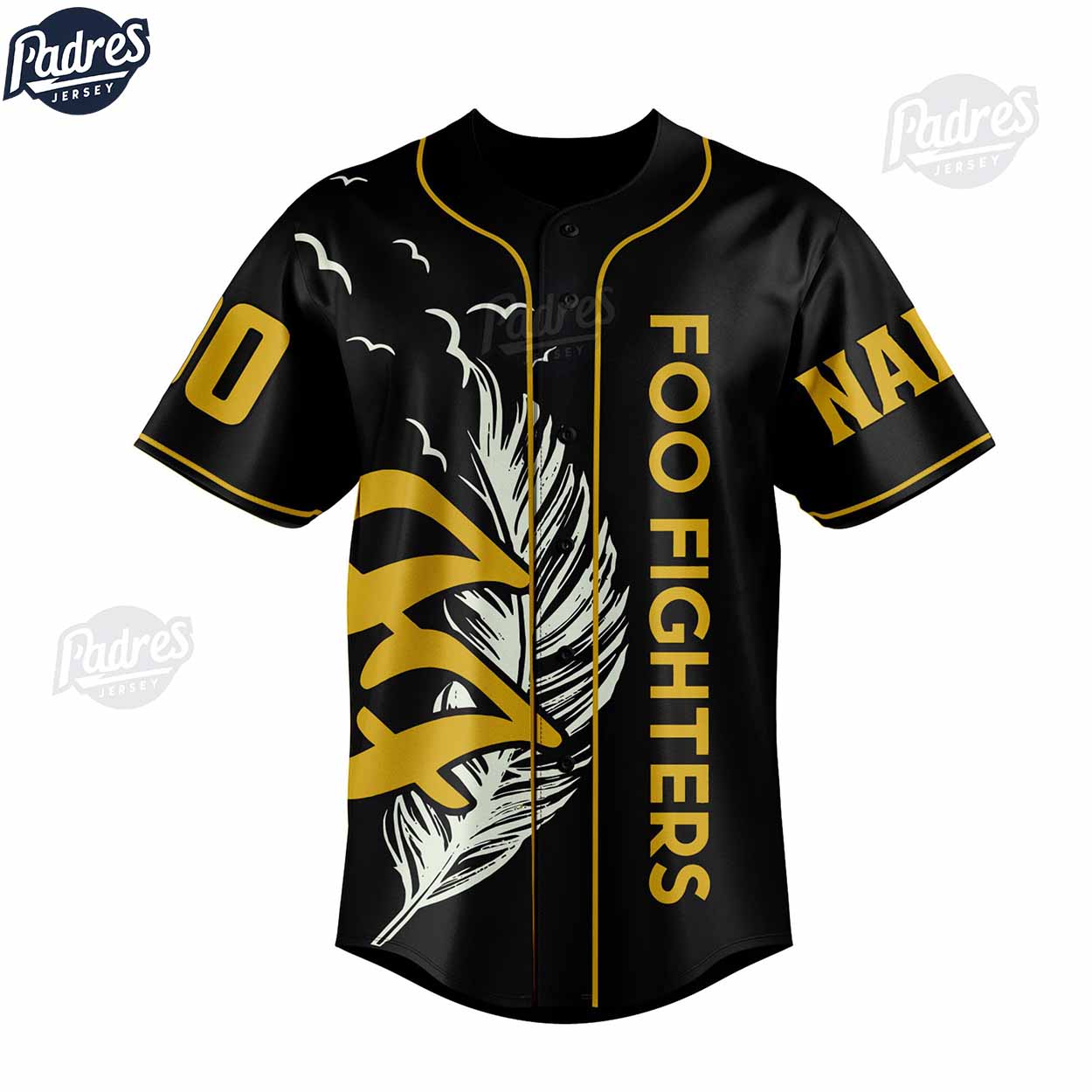 Foo Fighter Everything Or Nothing At All Tour Custom Baseball Jersey - Padres Jersey Oasis: Elevate Your... (Image 2)