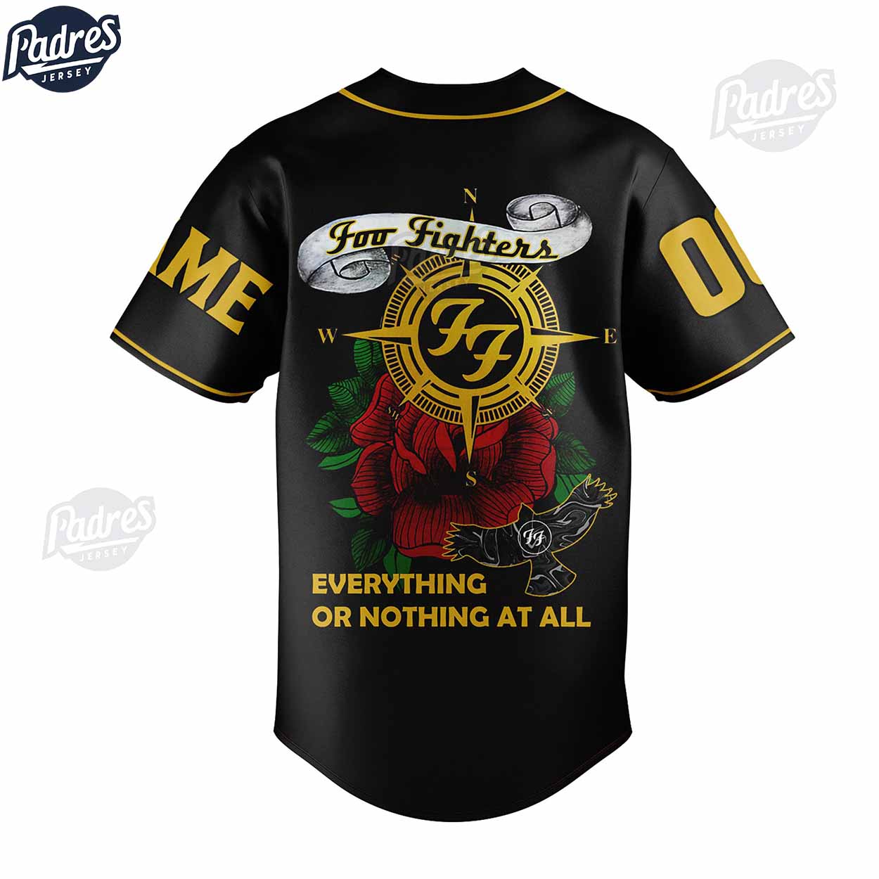 Foo Fighter Everything Or Nothing At All Tour Custom Baseball Jersey - Padres Jersey Oasis: Elevate Your... (Image 3)