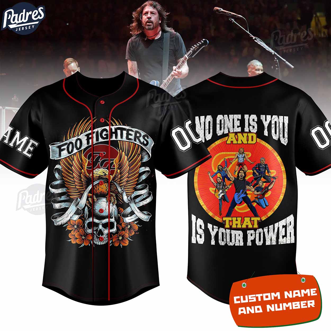 Foo Fighter No One Is You And That Is Your Power Custom Baseball Jersey - Padres Jersey Oasis: Elevate Your... (Image 1)