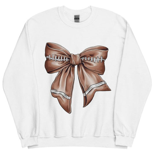 Football Bow Sweatshirt ~ Unisex Apparel Relaxed Fit Printed In The USA Clothing Womenswear Casual Comfort Cotton Top...