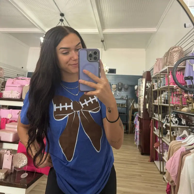 Football Bow T-Shirt Hoodie, Sweatshirt | WearSparks.com