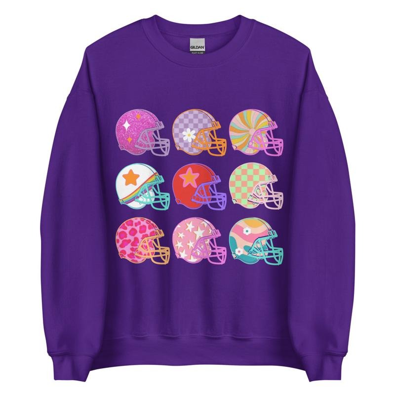 Football Coquette Helmet Sweatshirt -Unisex Apparel Relaxed Fit Printed In The USA Clothing Womenswear Casual Comfort...